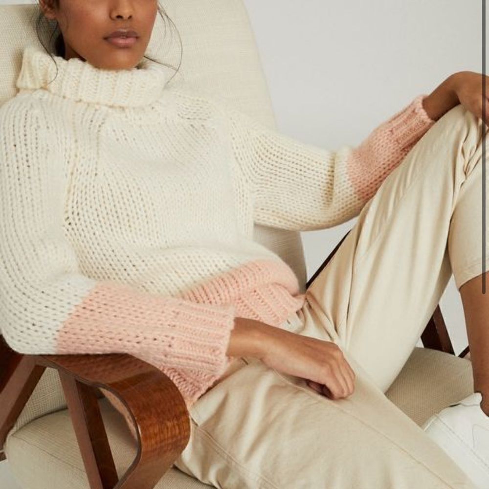 Reiss Chunky Knit Roll Neck Sweater .Size M